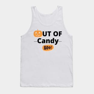 Out Of Candy. Boo! Funny Halloween Design. Tank Top